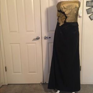 Jessica McClintock gold and black evening dress